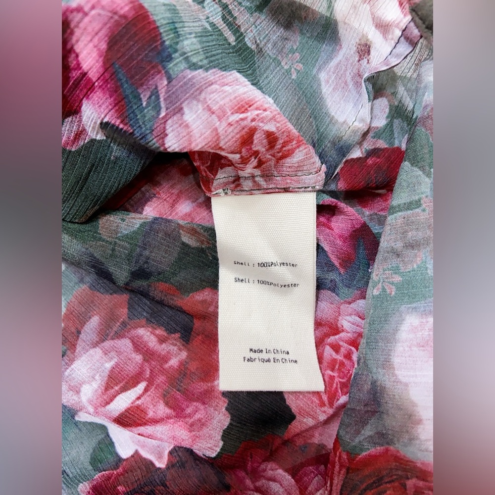 NWT L'agence Basil Floral Long Sleeve Shirt with Scarf - Picture 7 of 7